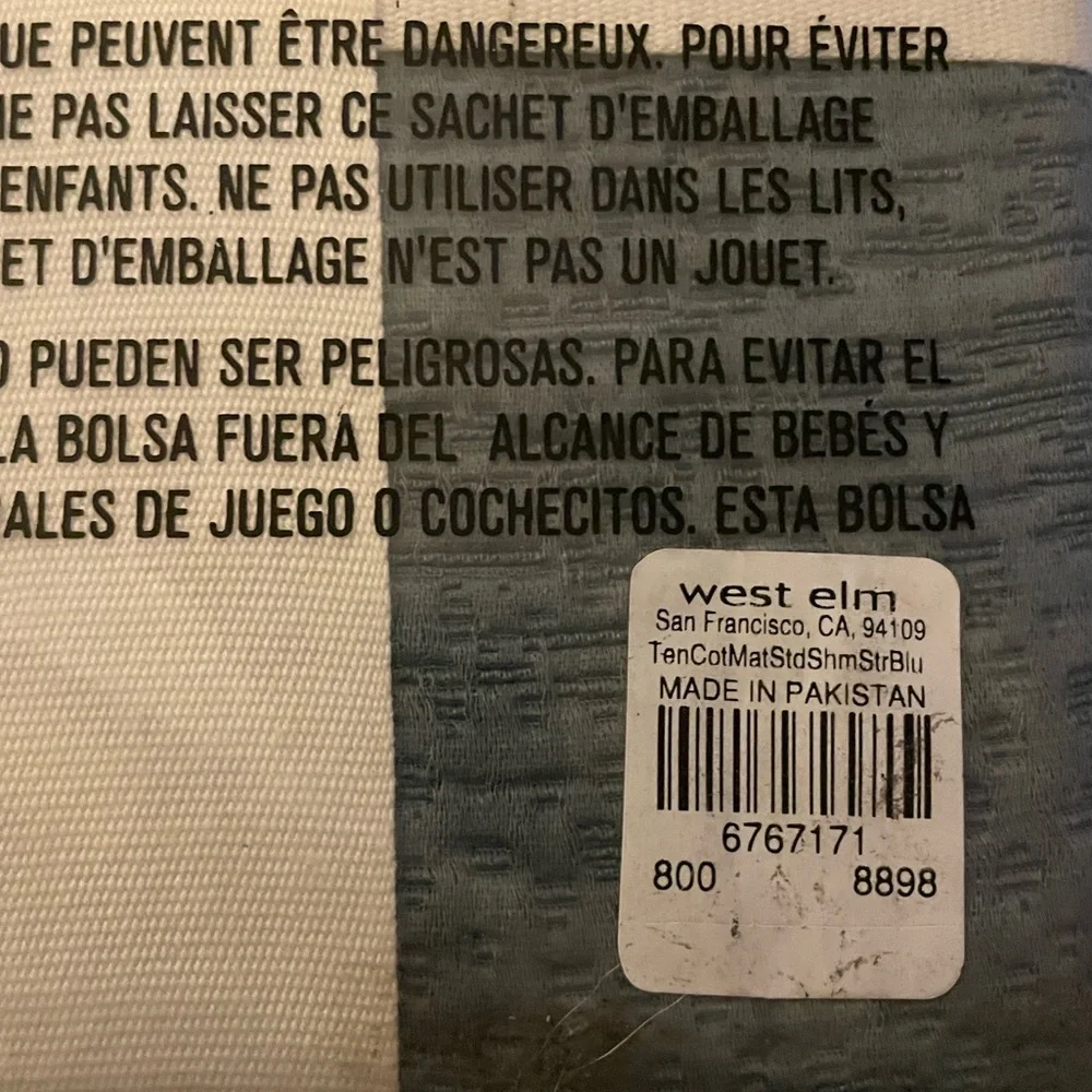 West Elm Silky TENCEL™ & Cotton Matelasse Standard Sham Stormy Blue